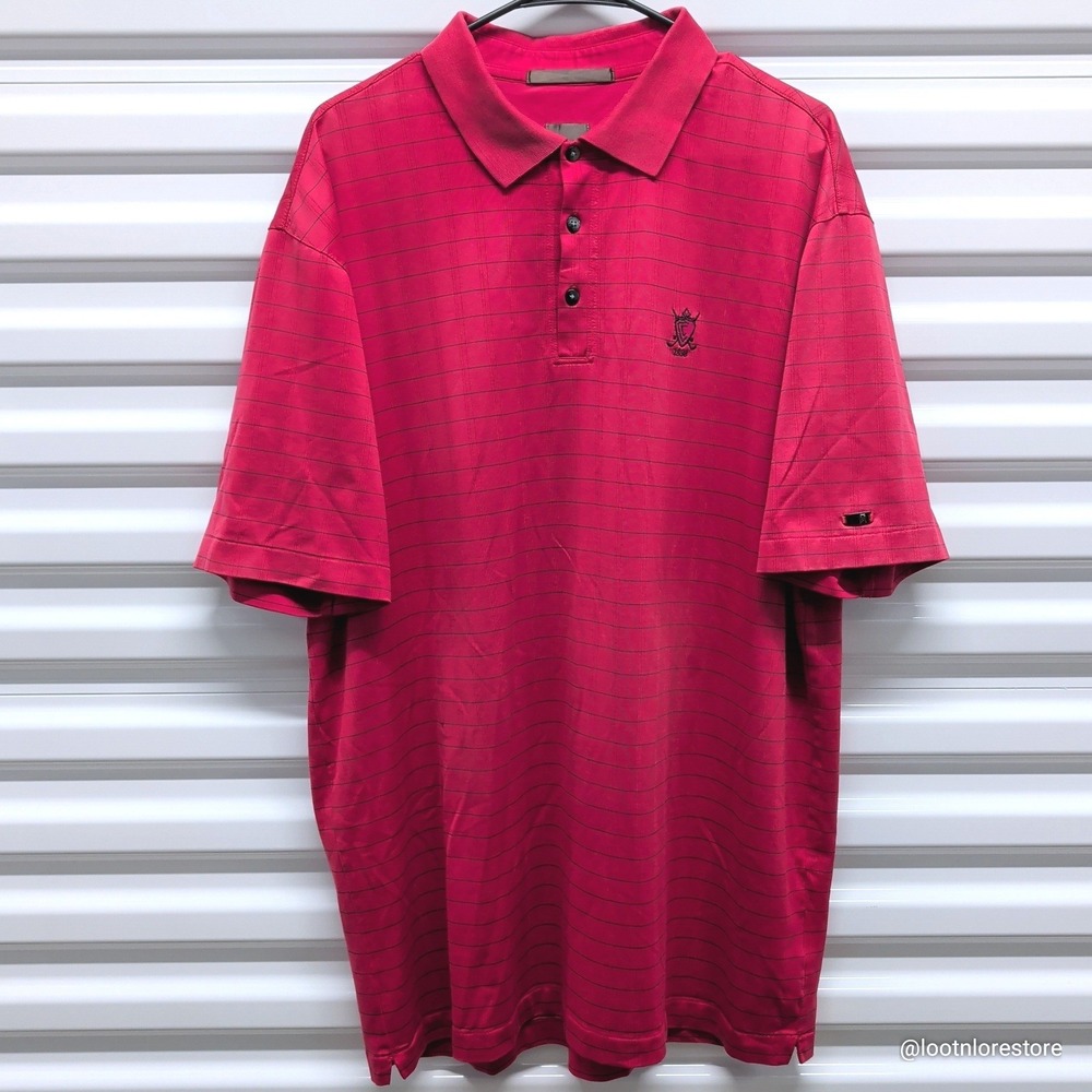 Nike Tiger Woods Collection Polo Shirt XL Mens Red Striped Golf Top 256443-679 — photo 2